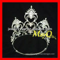 Fashion Peacock and heart design Large crystal pageant tiara crown